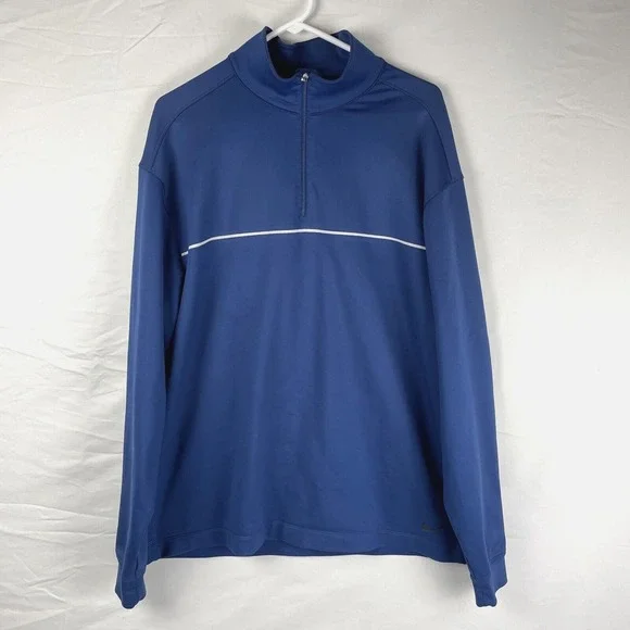 Nike Jacket Men's Size Large Nike Golf Fit Dry Blue Caddying Course Cold Weather - Picture 2 of 16